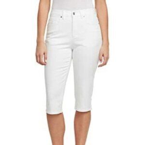 Gloria Vanderbilt Womens White High Rise Pockets Capris Jeans Plus Sz 24 W New